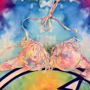 Busty fringe push up swim top VS